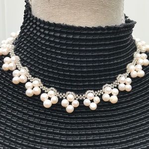 Elegant Cultured Freshwater Pearl Necklace. Statement Necklace, Bridal Jewelry